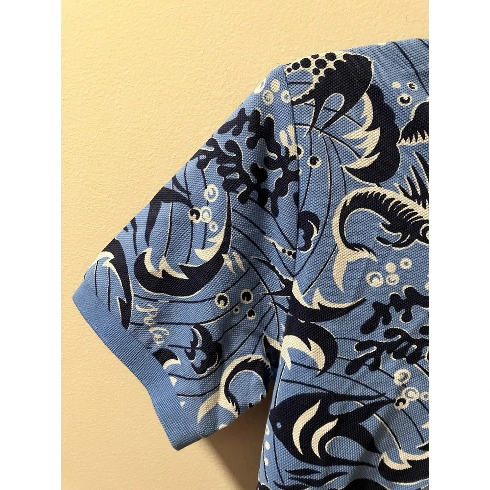 Polo Ralph Lauren Polo Shirt‎ Boys Sz M 10-12 Reef Print Cotton Mesh